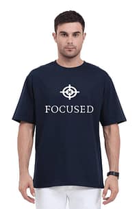 LOOGA Online Shop | Buy Trendy T Shirts For Men & Women 37 Trendy black OVERSIZED t-shirt with ‘FOCUSED’ logo and text design modeled by a stylish individual.