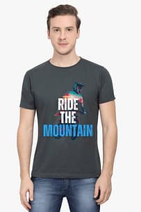 LOOGA Online Shop | Buy Trendy T Shirts For Men & Women 40 A smiling South Asian model with short hair, wearing a comfortable round neck Adventure T-Shirt in a neutral color