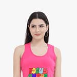 Bright Pink Tank Top for women with Graphic Print