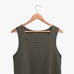 A South Asian woman with long hair, wearing a comfortable and stylish Crop Tank Top for Women in a neutral color